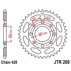Řetězová rozeta JT JTR 269-34 34 zubů, 428