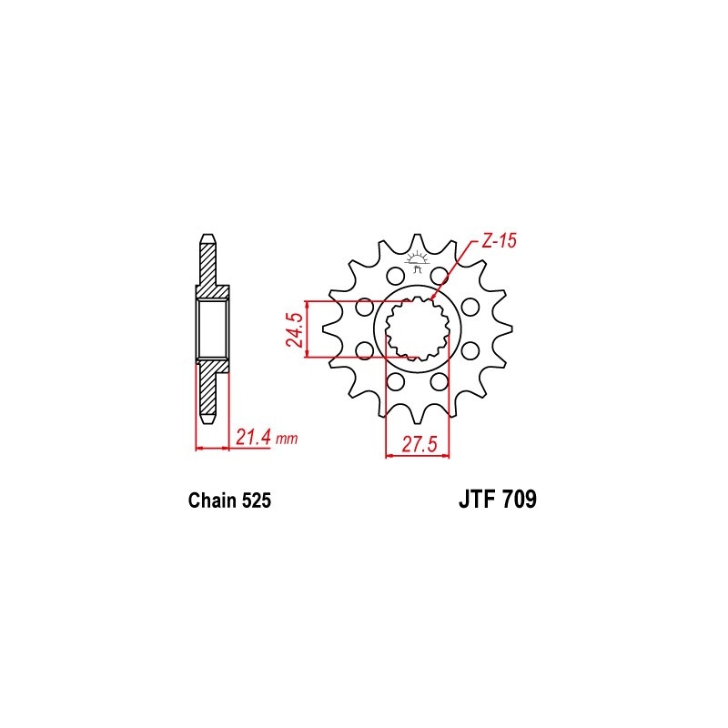 Řetězové kolečko JT 15 zubů, 525