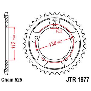 Řetězová rozeta JT JTR 1877-45 45 zubů, 525