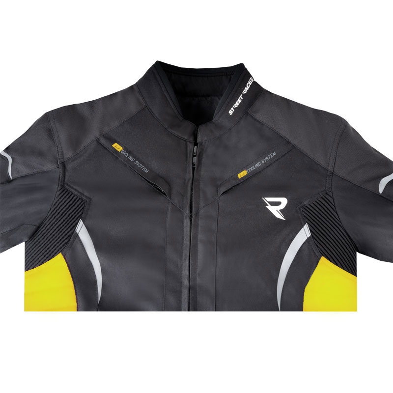 Bunda na motorku Street Racer Evans černo-fluo žlutá
