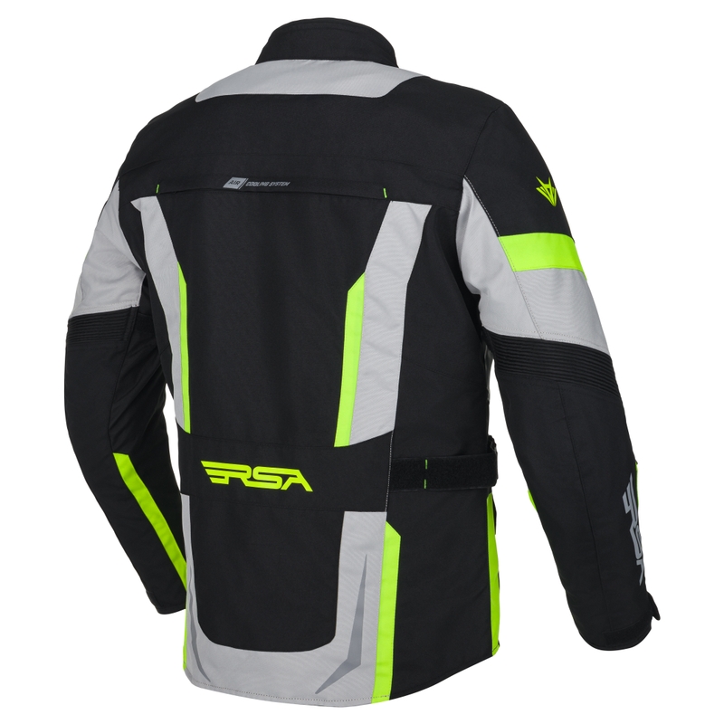 Bunda na motorku RSA EXO 2 černo-šedo-fluo žlutá