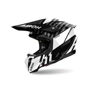 Motokrosová helma Airoh Twist 3 Thunder 2024 lesklá černo-bílá