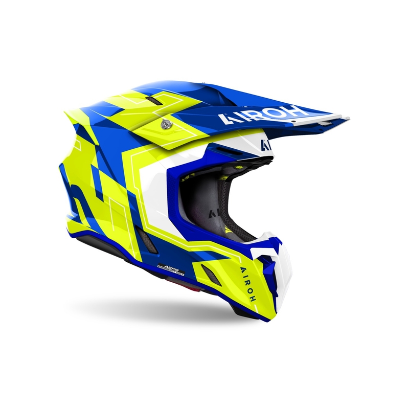 Motokrosová helma Airoh Twist 3 Dizzy lesklá modro-žlutá