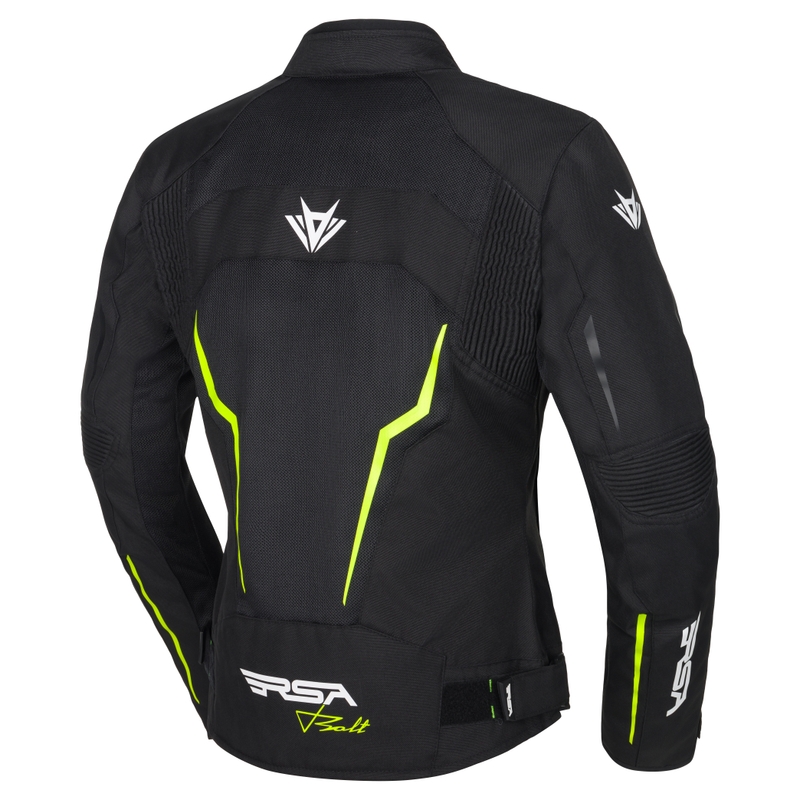 Dámská bunda na motorku RSA Bolt černo-bílo-fluo žlutá