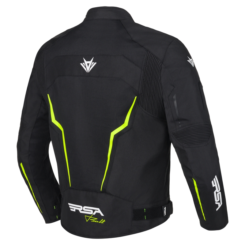 Bunda na motorku RSA Bolt černo-bílo-fluo žlutá
