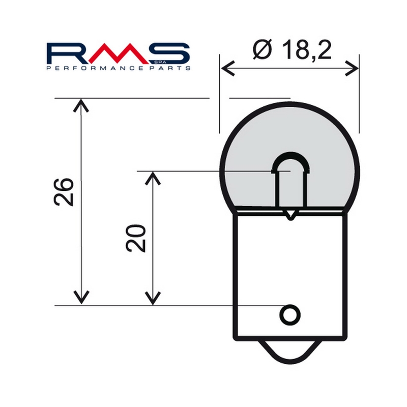 Žárovka RMS 12V 10W, BA15S oranžová