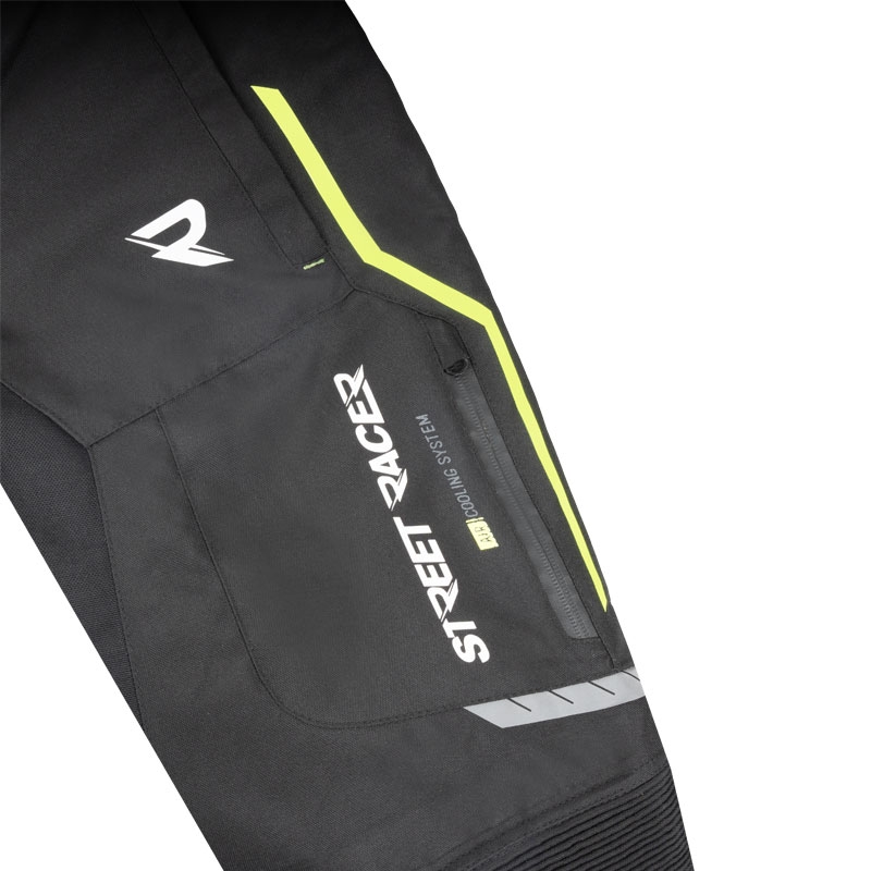 Kalhoty na motorku Street Racer Flex černo-fluo žluté