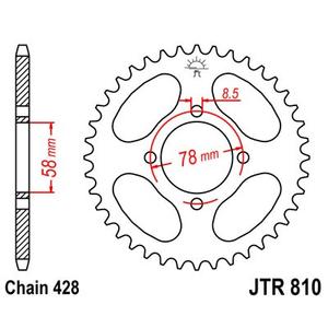 Řetězová rozeta JT JTR 810-42 42 zubů, 428
