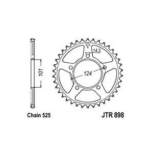 Řetězová rozeta JT JTR 898-44 44 zubů, 525