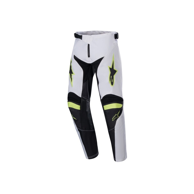 Dětské motokrosové kalhoty Alpinestars Racer Lucent bílo-černo-fluto žluté
