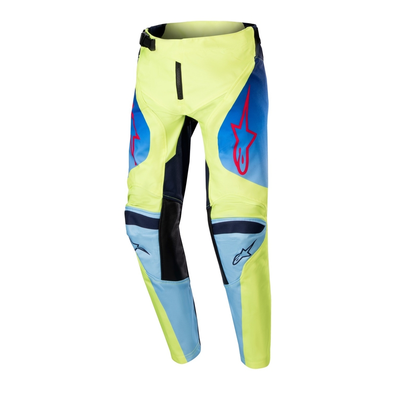 Dětské motokrosové kalhoty Alpinestars Racer Hoen fluo žluto-modro-červené