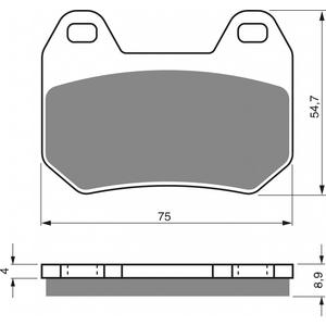Brzdové destičky GOLDFREN 195 S33 STREET REAR
