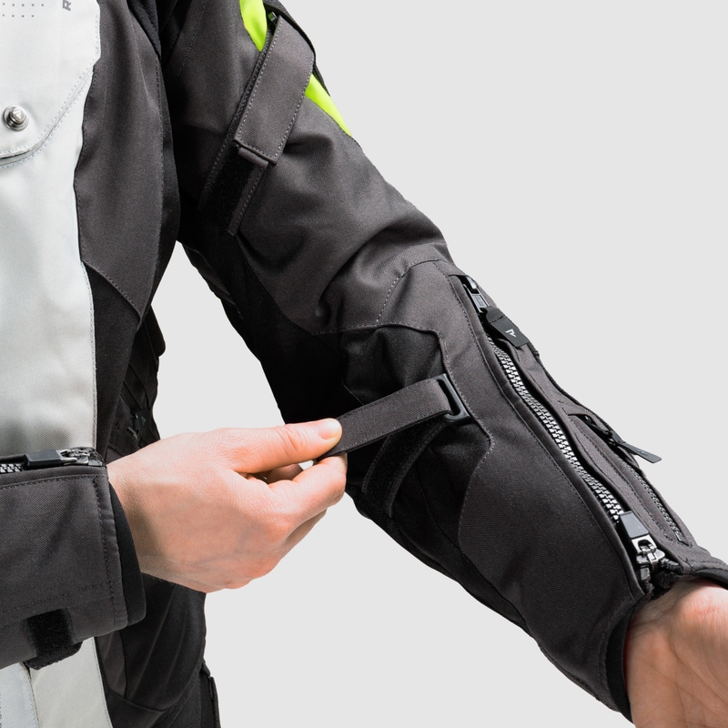 Dámská bunda na motorku Rebelhorn Hiker IV černo-šedo-fluo žlutá