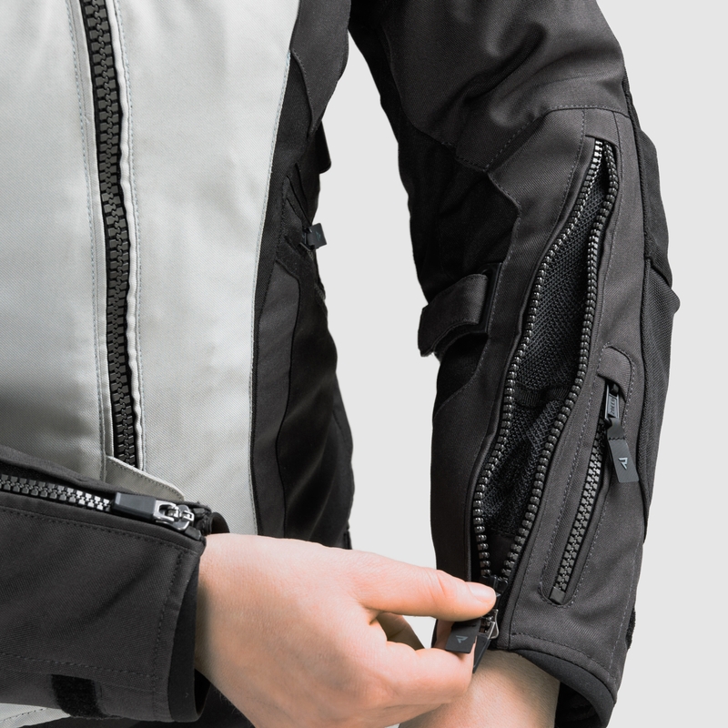 Dámská bunda na motorku Rebelhorn Hiker IV černo-šedo-fluo žlutá