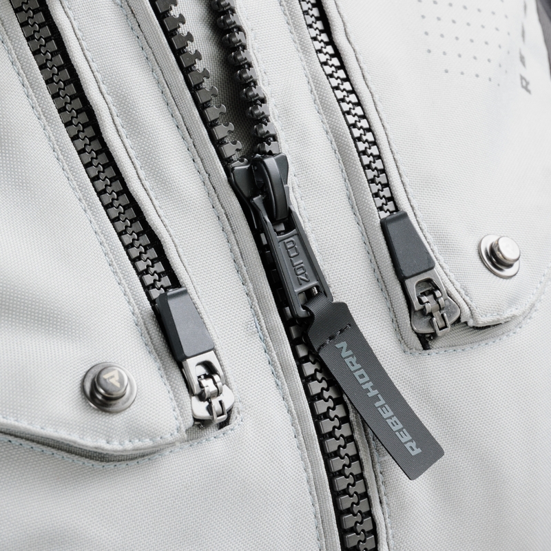 Dámská bunda na motorku Rebelhorn Hiker IV černo-šedo-fluo žlutá