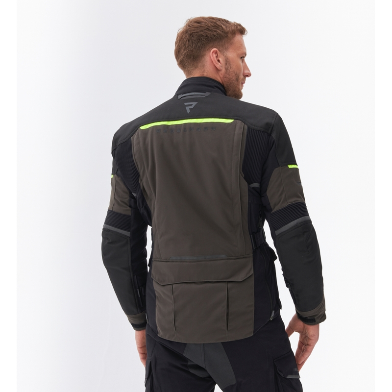 Bunda na motorku Rebelhorn Range antracitovo-černo-fluo žlutá