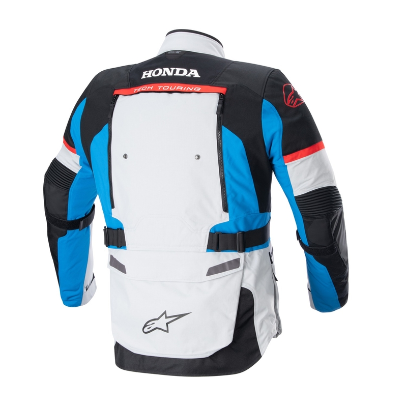 Bunda na motorku Alpinestars Bogota PRO Drystar Honda světle šedo-fluo červeno-modro-černá