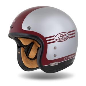 Otevřená helma Cassida Eso Jawa Panel 2024 červeno-stříbrno-černá