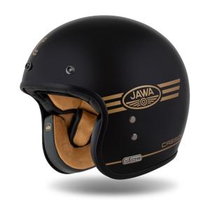 Otevřená helma Cassida Eso Jawa Pérák 2024 černo perleťovo-zlatá