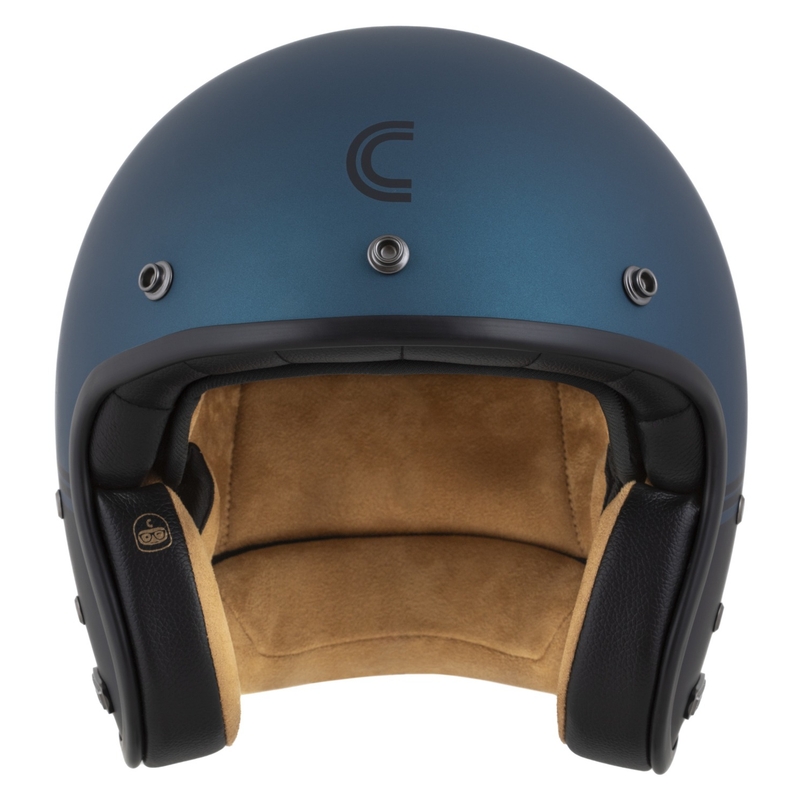 Otevřená helma Cassida Eso Super Hooligan černá matná-metalická modrá