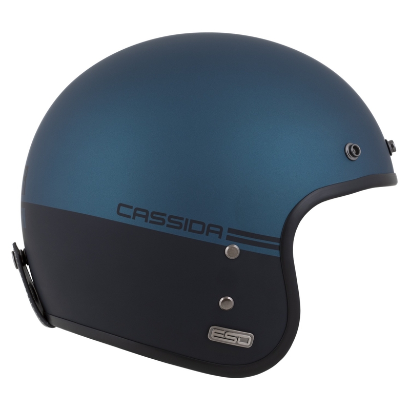 Otevřená helma Cassida Eso Super Hooligan černá matná-metalická modrá