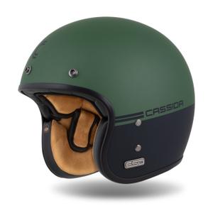 Otevřená helma Cassida Eso Super Hooligan 2024 černá matná-metalická zelená