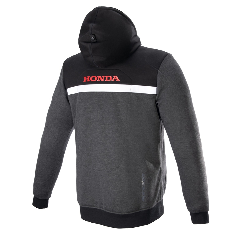 Mikina na motorku Alpinestars Chrome Street Hoodie Honda černo-šedo-červená