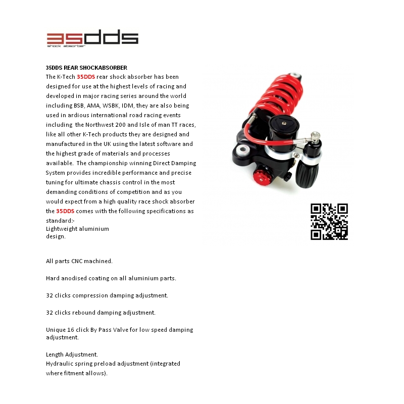 Zadní MONOSHOCK tlumič K-TECH DDS PRO