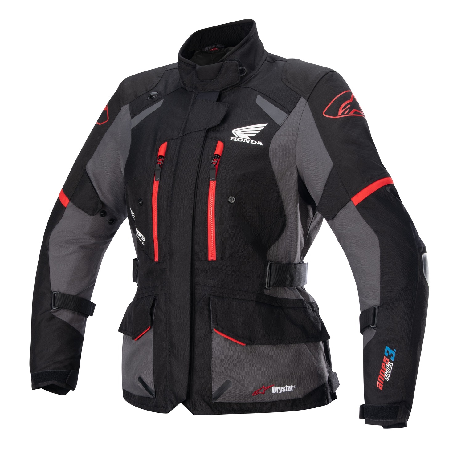 Dámská bunda na motorku Alpinestars Stella Andes Drystar Honda kolekce 2024 černo-šedo Velikost: S