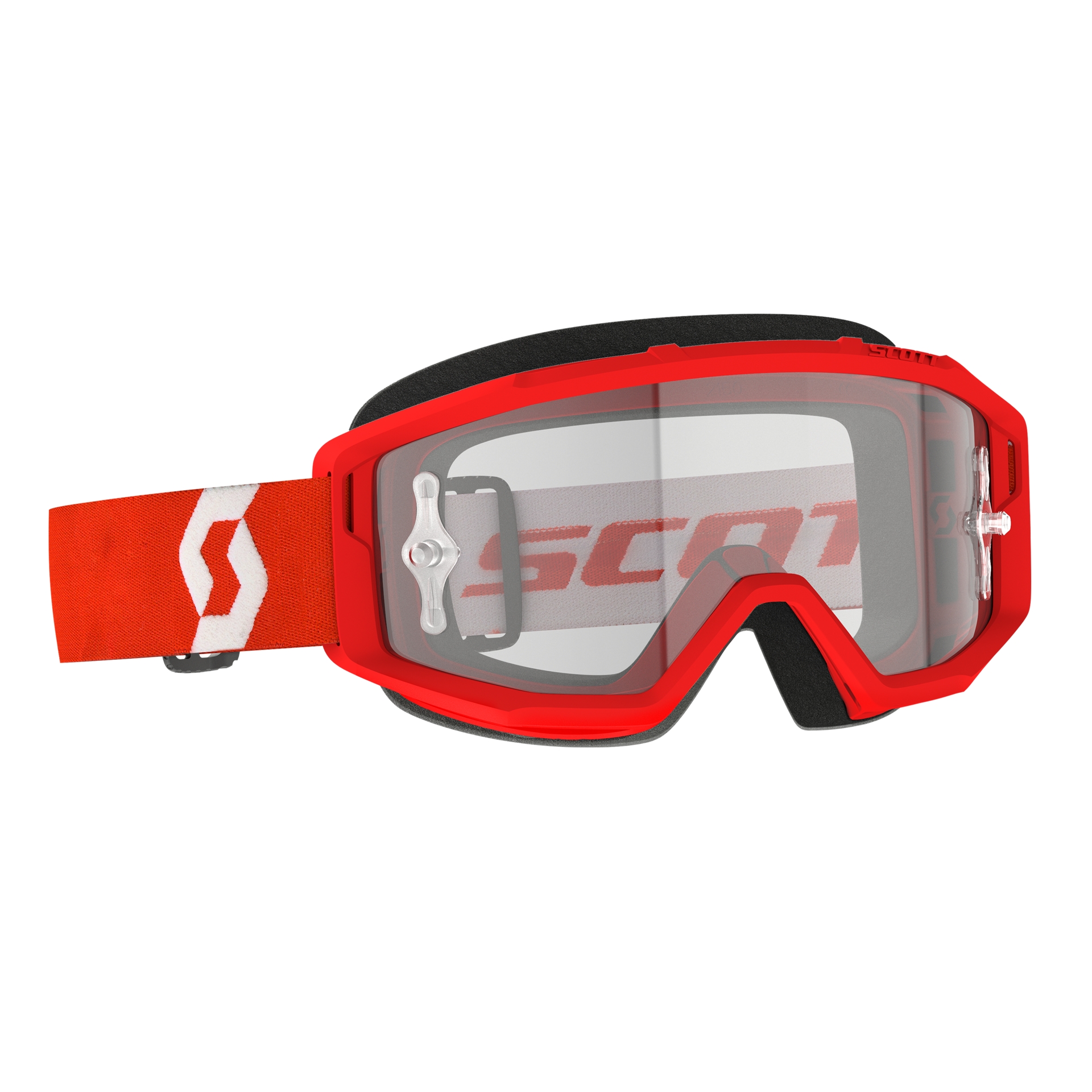 Motokrosové brýle SCOTT PRIMAL CLEAR červeno-bílé