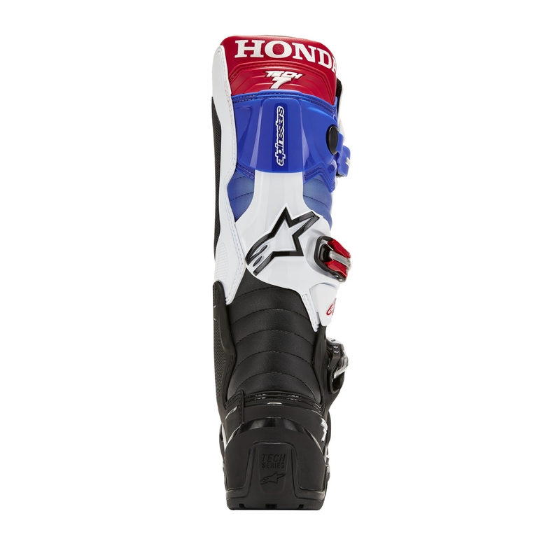 Boty na motorku Alpinestars Tech 7 Enduro Drystar Honda kolekce 2024  černo-modro-bílo-červené