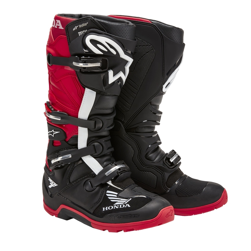 Boty na motorku Alpinestars Tech 7 Enduro Drystar Honda černo-červené