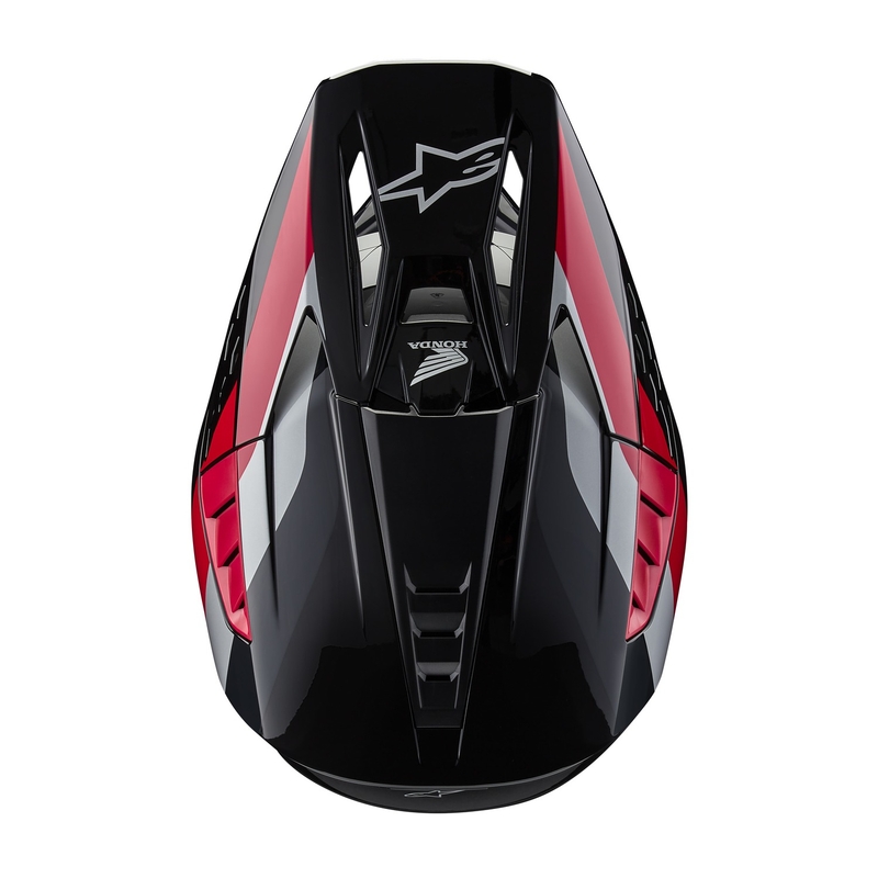 Motokrosová helma Alpinestars S-M5 Honda kolekce černo-červeno-šedá