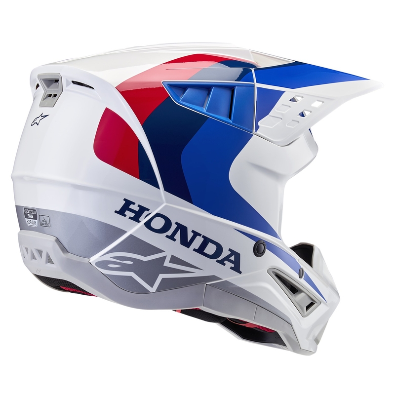 Motokrosová helma Alpinestars S-M5 Honda kolekce bílo-modro-červená