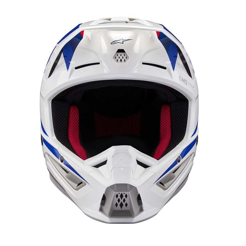 Motokrosová helma Alpinestars S-M5 Honda kolekce bílo-modro-červená