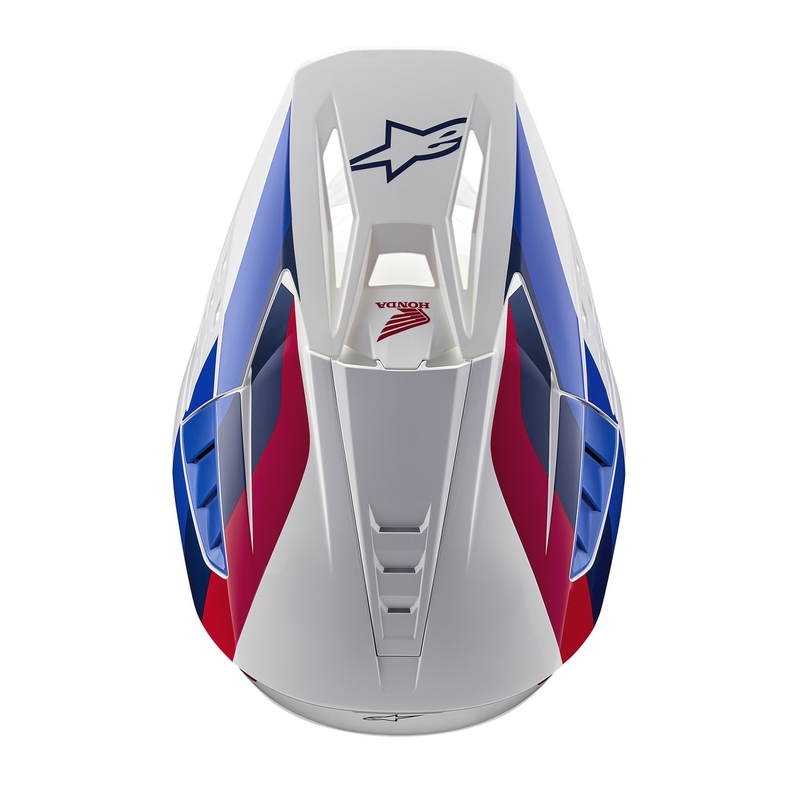 Motokrosová helma Alpinestars S-M5 Honda kolekce bílo-modro-červená