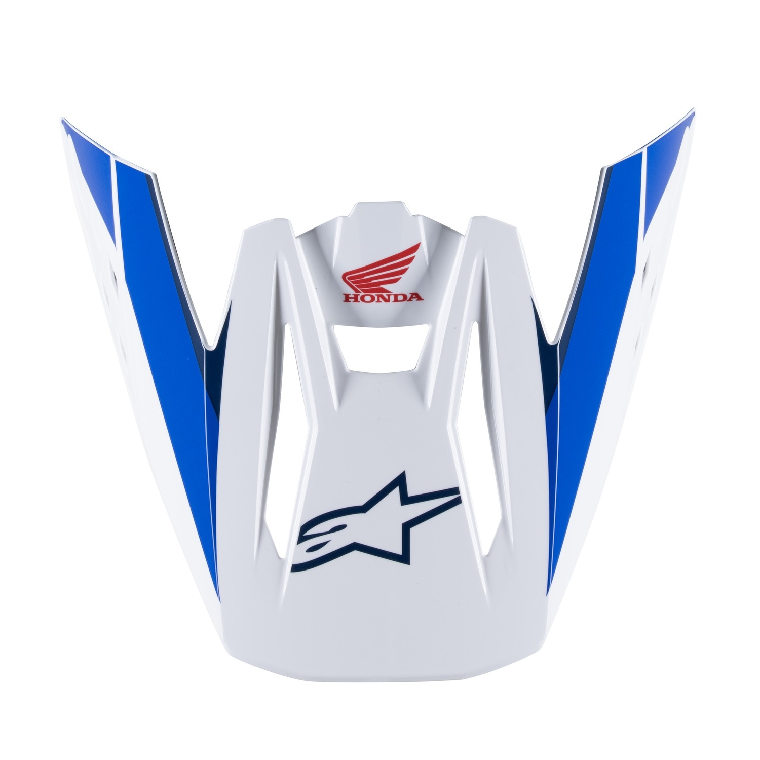 Kšilt pro helmy Alpinestars S-M5 Honda kolekce 2024 bílo-modro-červený