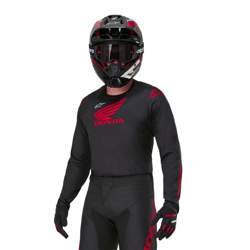 Motokrosový dres Alpinestars Racer Iconic Honda kolekce černo-červený