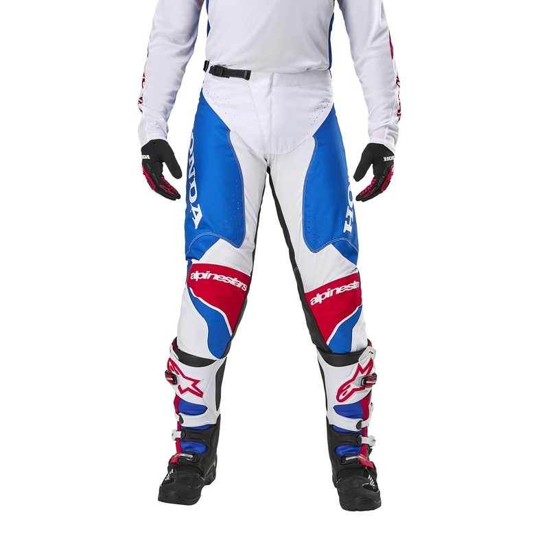 Motokrosové kalhoty Alpinestars Racer Iconic Honda kolekce bílo-modro-červeno-černé