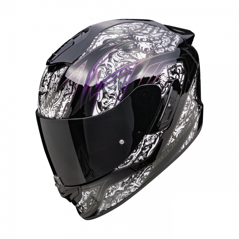 Integrální helma na motorku Scorpion EXO-1400 EVO II Air Fantasy černo-bílá výprodej