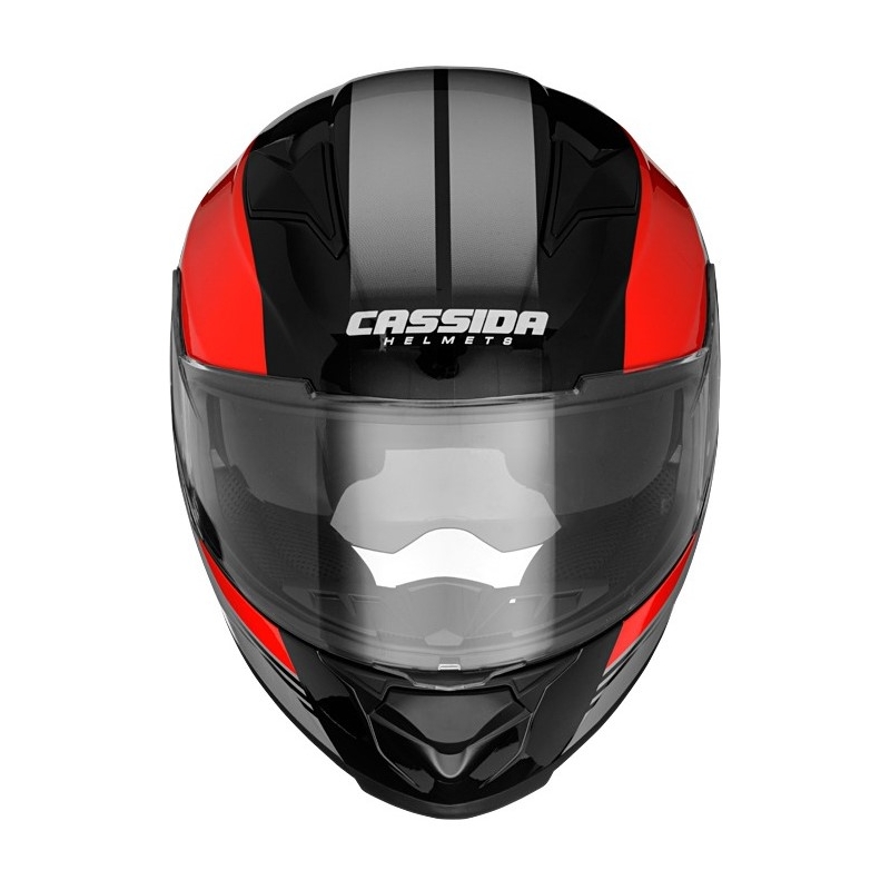 Přilba na motorku Cassida Apex Jawa - červeno-černo-šedá