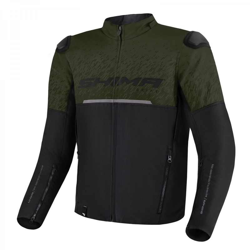 Bunda na motorku Shima Drift khaki-černá