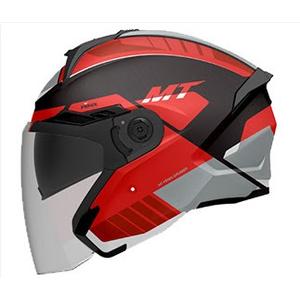 Otevřená helma MT Cosmo SV Cruiser matná červeno-černo-šedá