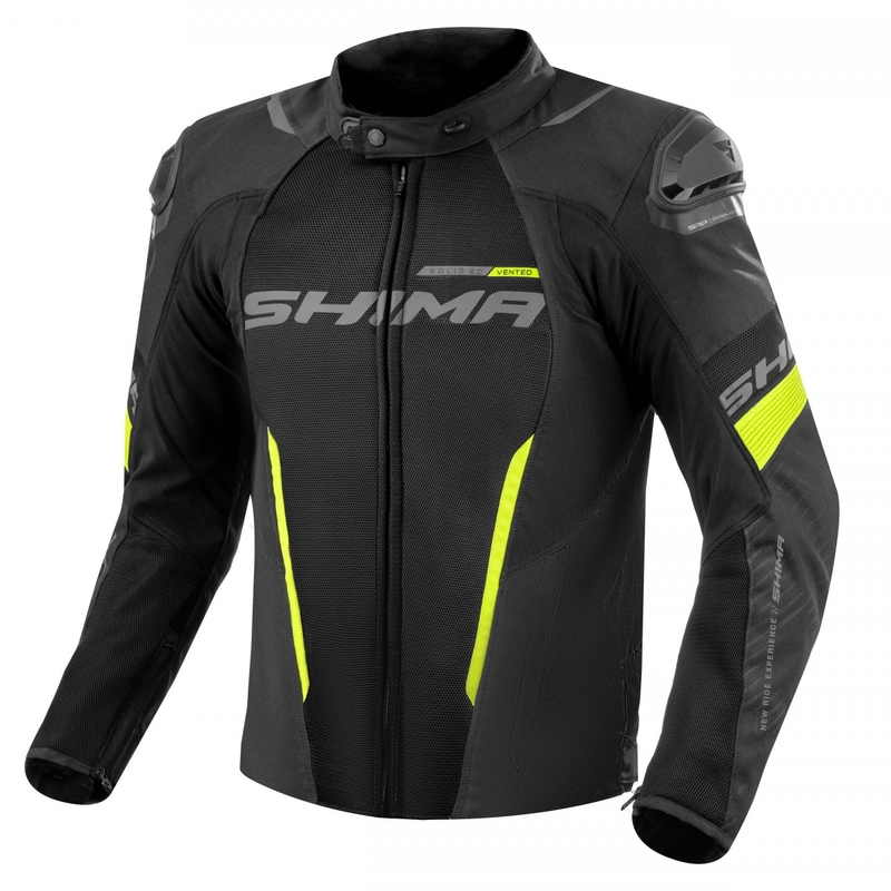 Bunda na motorku Shima Solid 2.0 Vent černo-fluo žlutá