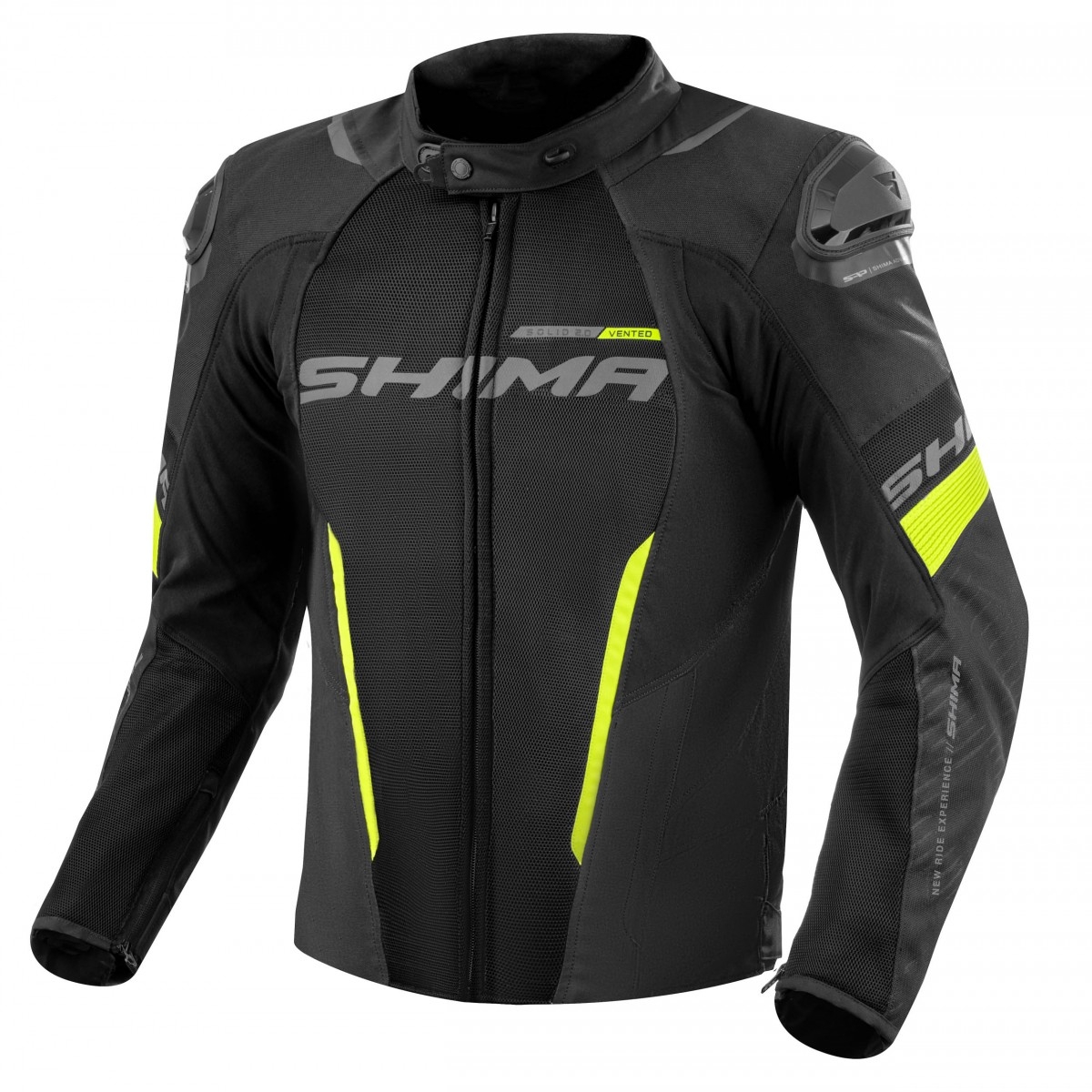 Bunda na motorku Shima Solid 2.0 Vent černo-fluo žlutá Velikost: S