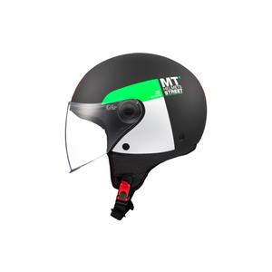 Otevřená helma na motorku MT STREET INBOARD D6 matná černo-zelená
