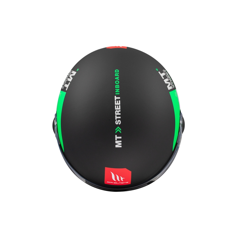 Otevřená helma na motorku MT STREET INBOARD D6 matná černo-zelená