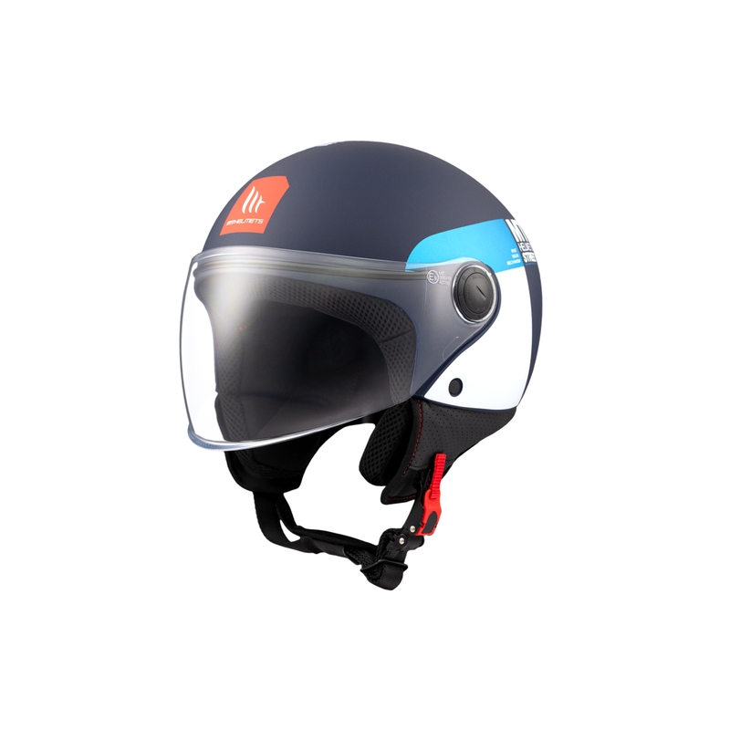 Otevřená helma na motorku MT STREET INBOARD C7 matná modro-bílá