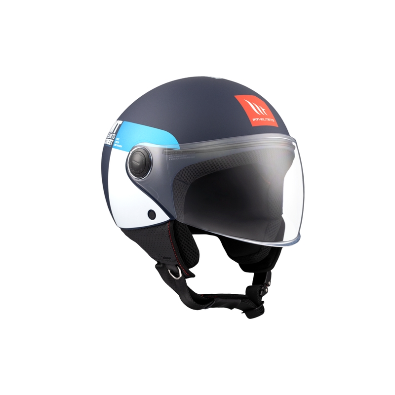 Otevřená helma na motorku MT STREET INBOARD C7 matná modro-bílá