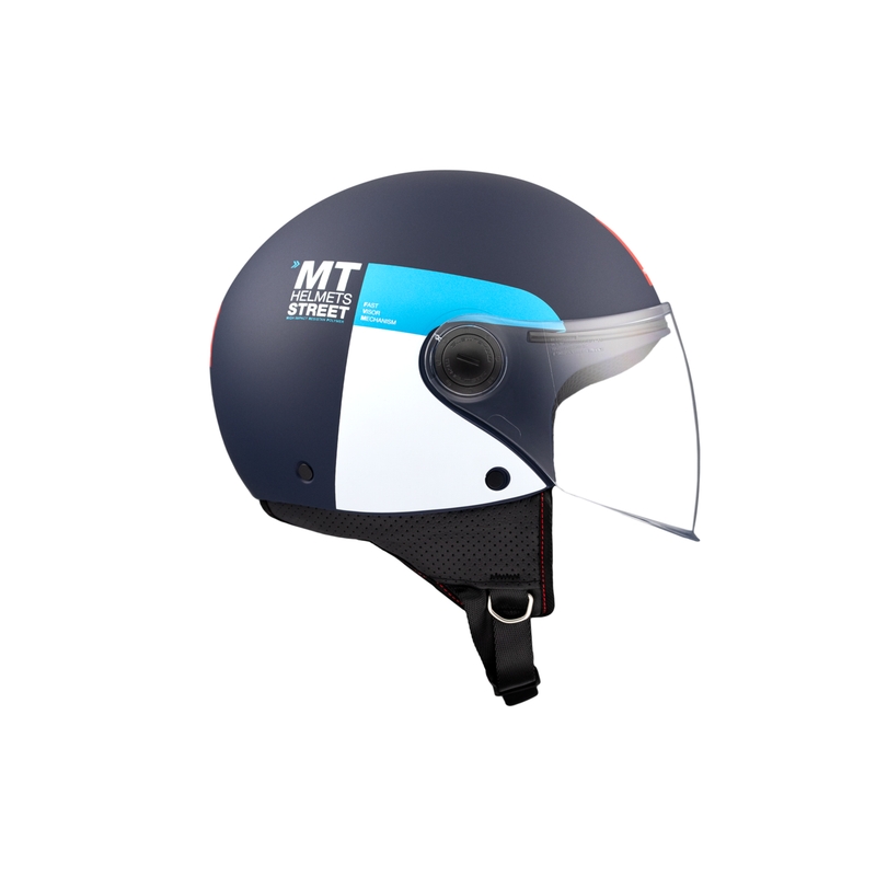 Otevřená helma na motorku MT STREET INBOARD C7 matná modro-bílá